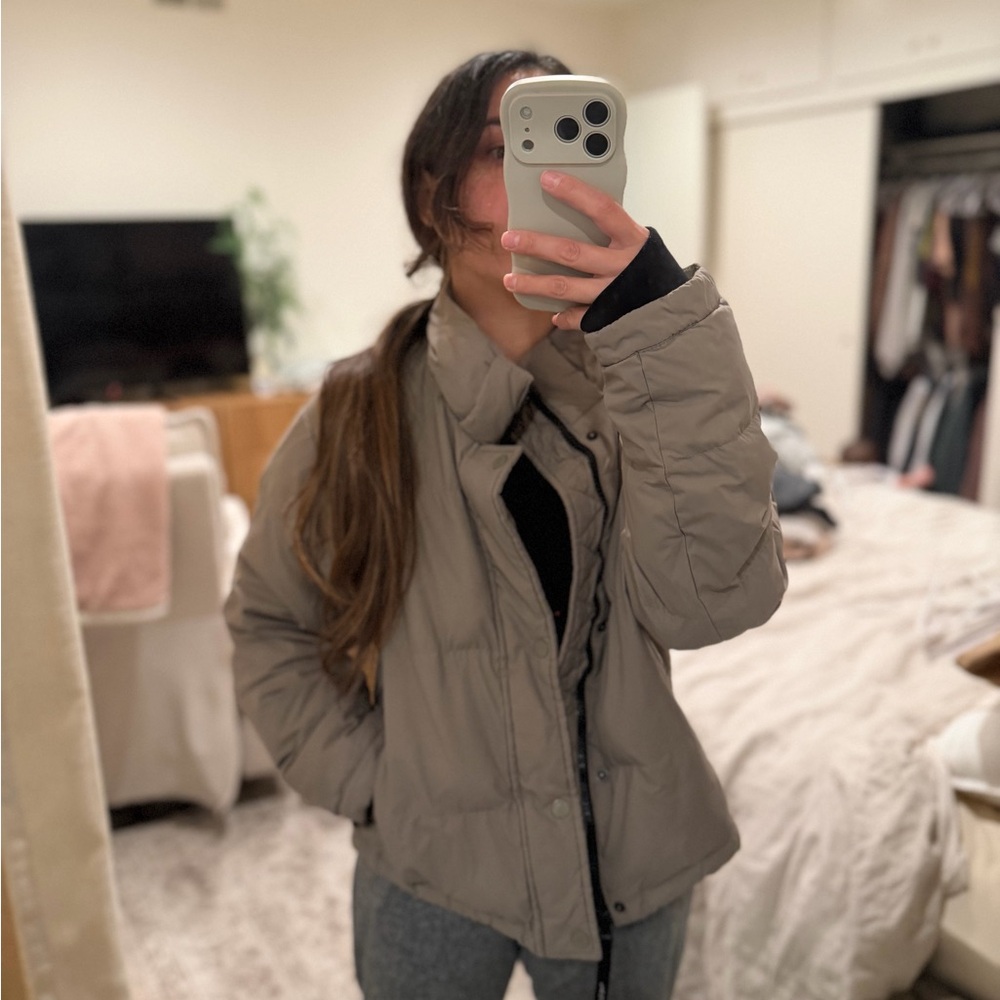The Super Puff Puffer Jacket in Taupe